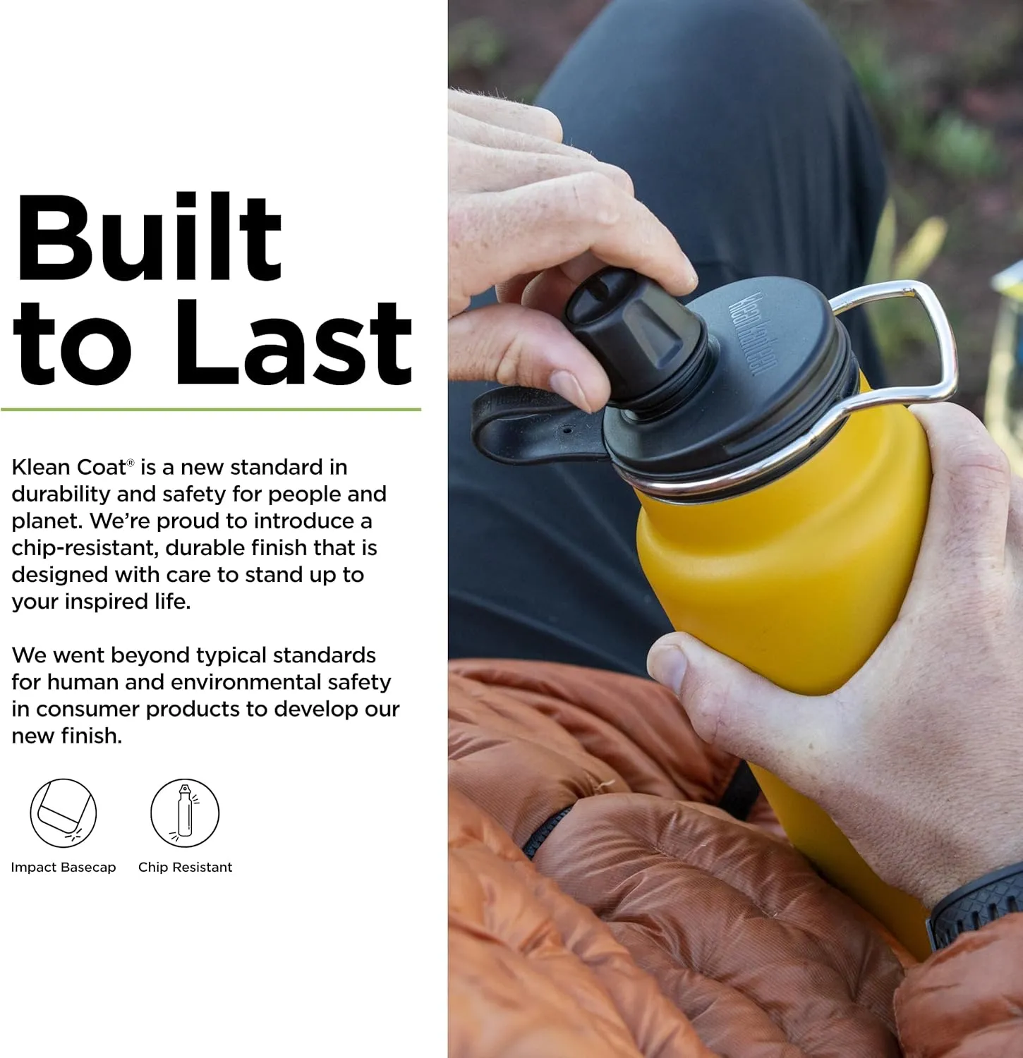 Klean Kanteen TKWide Insulated Water Bottle with Chug Cap - Portable, Stainless Steel Travel Bottle - Perfect for Sports & Outdoor Activities - Marigold, 32 oz