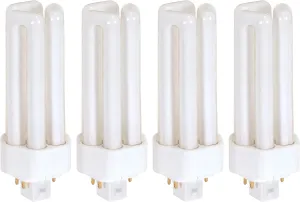 KOR (Pack of 4) 26 Watt Triple Tube - GX24Q-3 (4 Pin) Base -3500K White - CFL Light Bulb - Replaces Sylvania 20881 CF26DT/E/IN/835 - Philips 268243 PL-T 26W/35/4P/ALTO - GE 97616 F26TBX/835/A/ECO