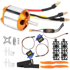 KUIDAMOS Brushless Motor, Steering Engine ESC Motor 2217 Motor Kit 8060 Propeller RC Helicopter Motor for RC Fixed Wing Plane Helicopter for RC Plane Airplane