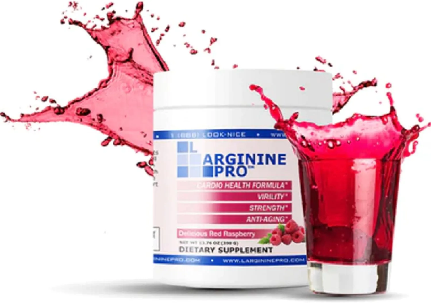 L-Arginine PRO | 5,500mg L-Arginine Plus L-Citrulline 1,100mg Grape Powder Drink Mix Supplement for Increased Nitric Oxide Production