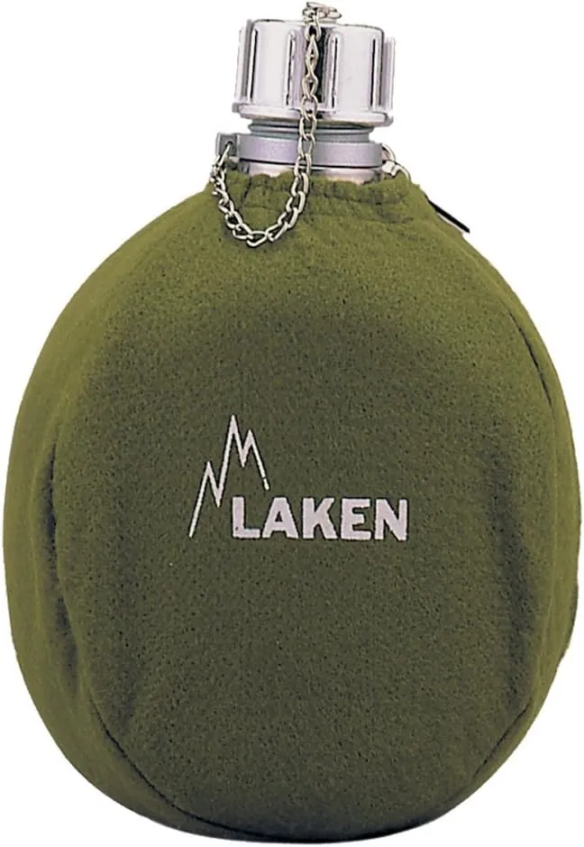 Laken Clasica 34oz Water Canteen, Aluminum Camping Bottle with Felt Pouch, Narrow Mouth, Leak Proof, BPA Free, Khaki