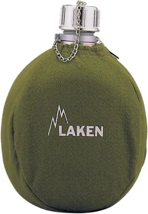 Laken Clasica 34oz Water Canteen, Aluminum Camping Bottle with Felt Pouch, Narrow Mouth, Leak Proof, BPA Free, Khaki