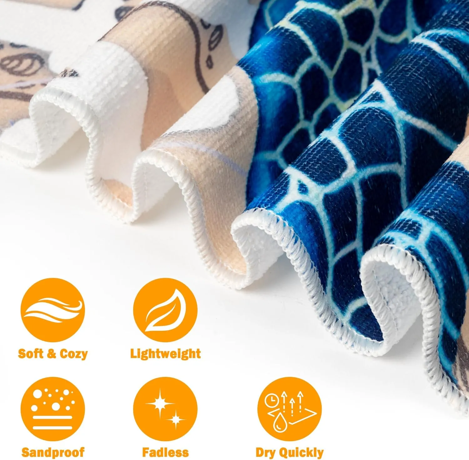 Large Beach Towel - Sea Turtle Beach Towel with Carry Bag, 30'' x 60'' Microfiber Absorbent Sand-Free Quick Dry Bath Towels Blanket for Sport Summer Outdoor Swim Camping Travel