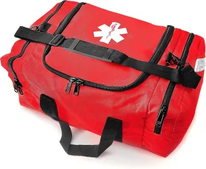 Large EMT Bag - Spacious, Multi-Compartment Medical Bag, Empty First Aid Bag for EMS, Hospitals, and Rescue Teams, Durable and Water-Resistant (Red)