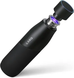 LARQ Bottle Movement PureVis 32 oz- Lightweight Self-Cleaning and Non-Insulated Stainless Steel Water Bottle with UV Water Purifier | Reusable & Travel Friendly, 1-Year Warranty, Black/Onyx