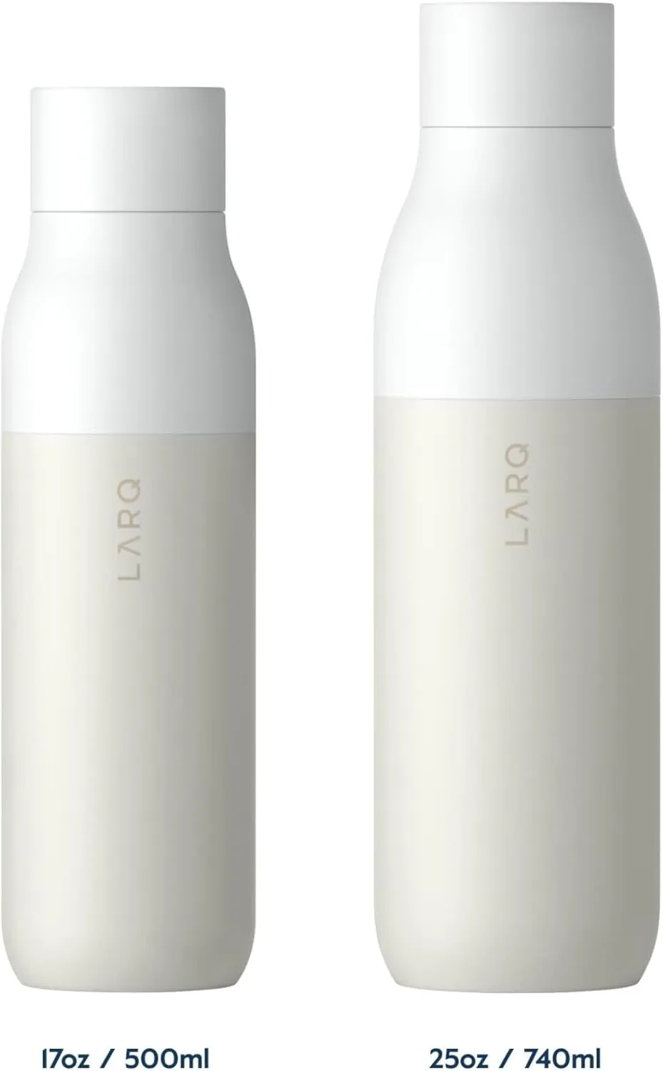 LARQ Bottle PureVis 25 oz - Self-Cleaning and Insulated Stainless Steel Water Bottle with UV Water Purifier and Award-winning Design | Reusable & Travel Friendly, Granite White
