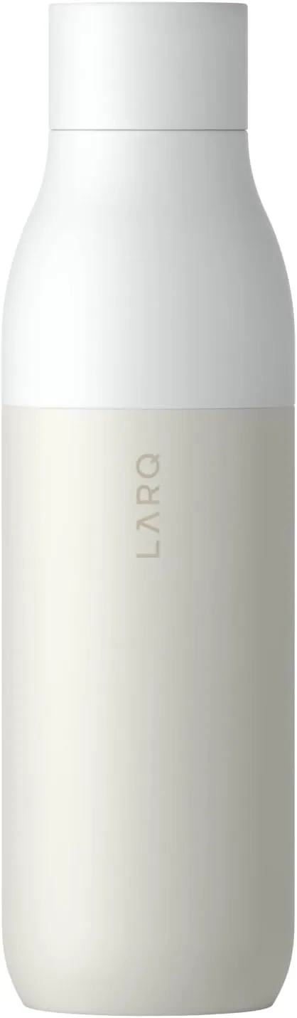 LARQ Bottle PureVis 25 oz - Self-Cleaning and Insulated Stainless Steel Water Bottle with UV Water Purifier and Award-winning Design | Reusable & Travel Friendly, Granite White