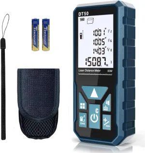 Laser Measure, Responsive Laser Distance Meter, 2025 Upgraded Accuracy Digital Measuring Tool, Electric Range Finder with 2" Backlit LCD Display, 7 Measure Modes (Area, Volume, and More) 165ft