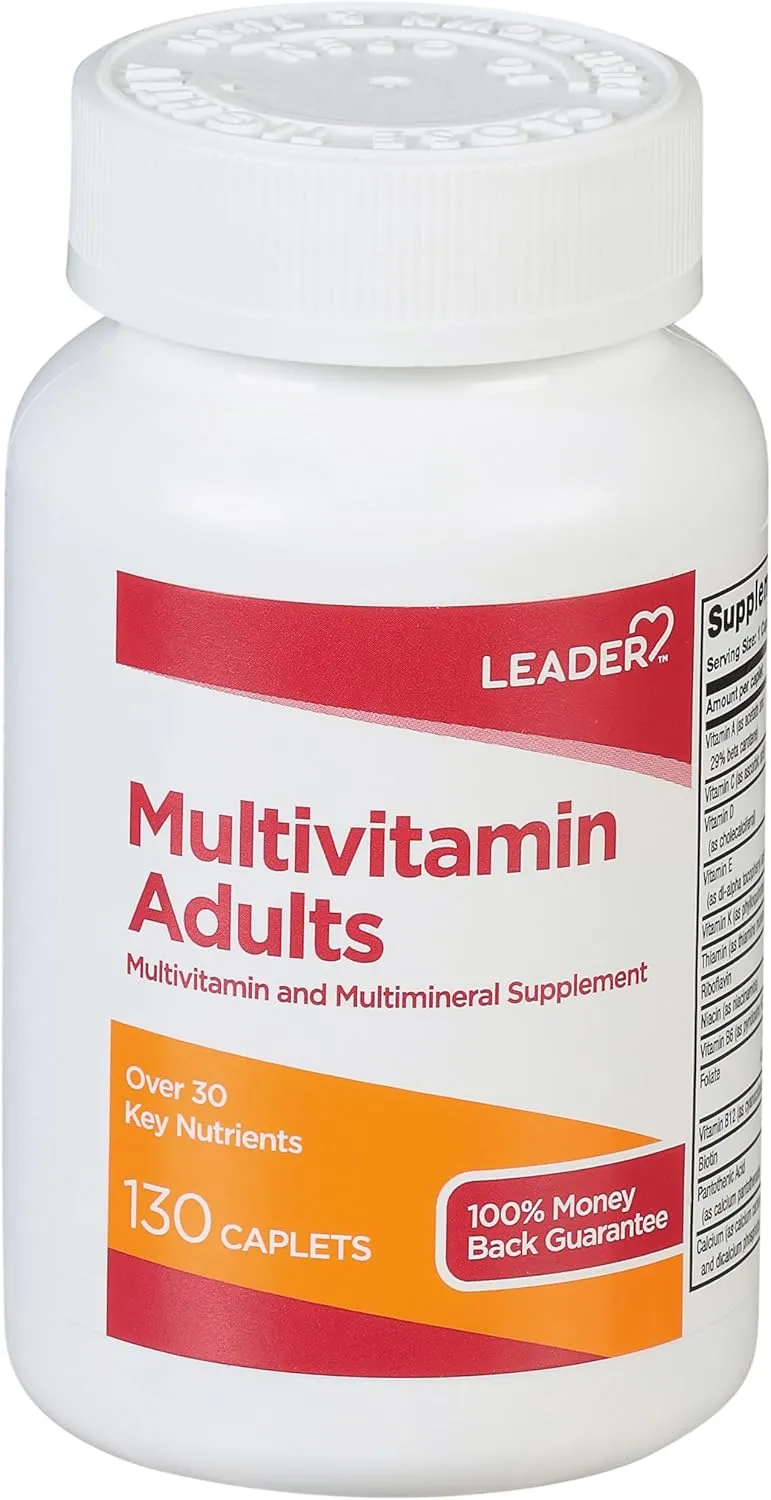 LEADER Multivitamin Adults Caplets, 130 ct Compare to Centrum Daily Nutritional Support