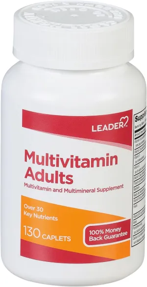 LEADER Multivitamin Adults Caplets, 130 ct Compare to Centrum Daily Nutritional Support