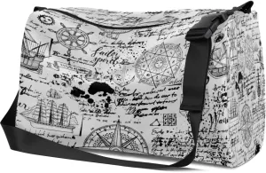 Leather Sport Gym Bag Diary of The Voyage Weekender Bag for Women and Men Carry On Bag Adventurer Travel Duffel Bag