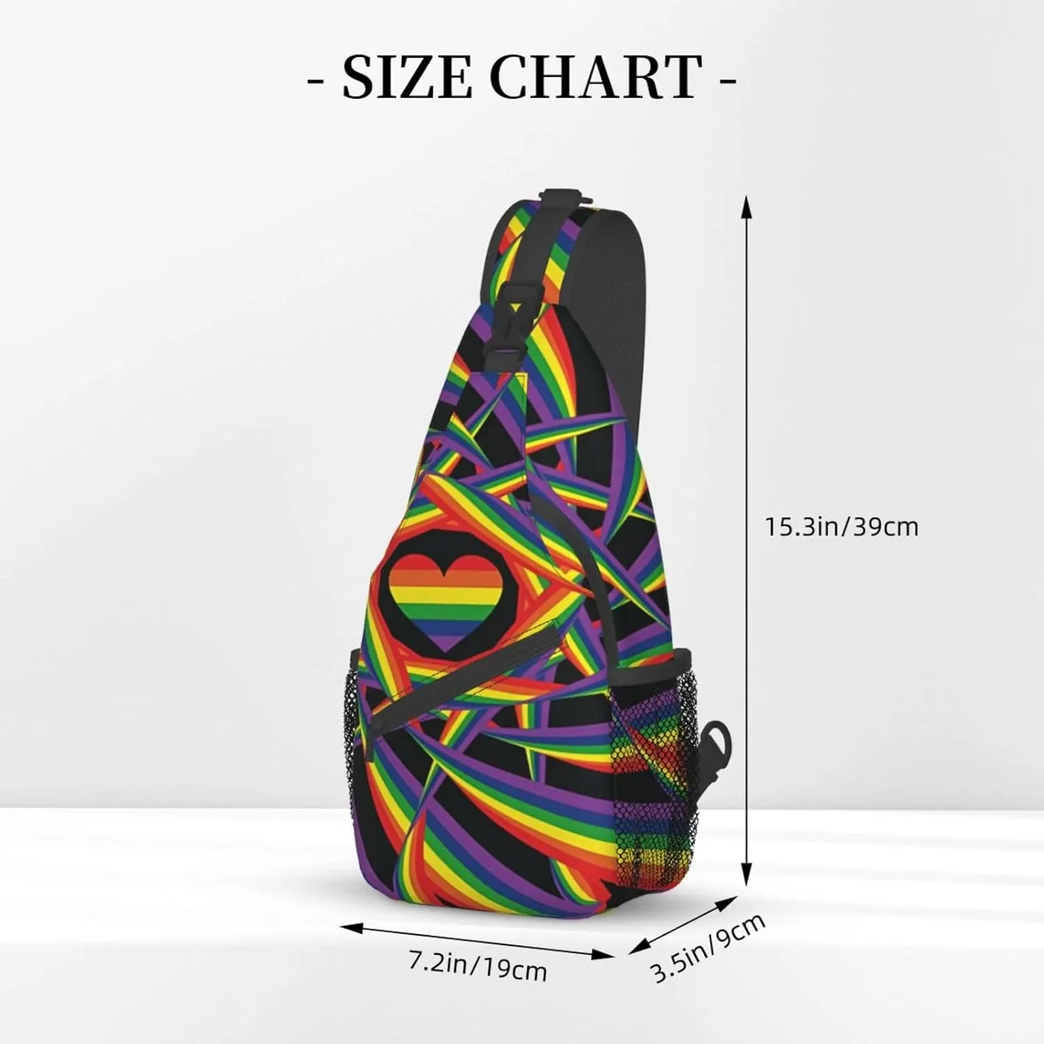 LGBT Gay Pride Sling Bag,Multipurpose Crossbody Backpack Shoulder Chest Bag for Women Men Travel Hiking Daypack