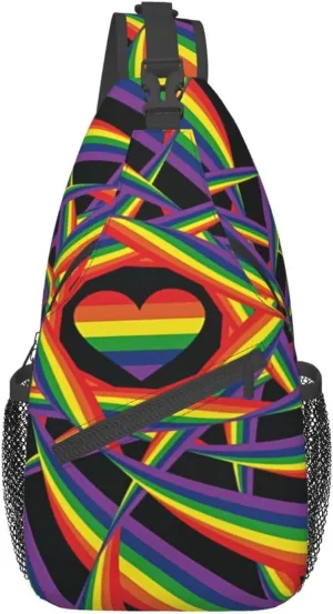 LGBT Gay Pride Sling Bag,Multipurpose Crossbody Backpack Shoulder Chest Bag for Women Men Travel Hiking Daypack
