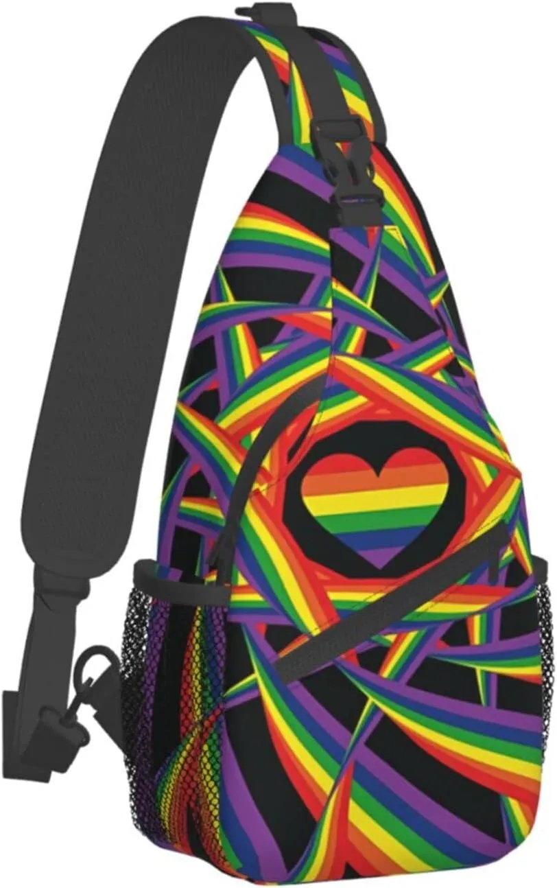 LGBT Gay Pride Sling Bag,Multipurpose Crossbody Backpack Shoulder Chest Bag for Women Men Travel Hiking Daypack