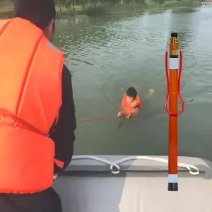 Lifesaving Pole High Visibility Professional Rescue Life Pole, Pool Lifeguard Pole with Night Luminous & Reflective Design, Telescopic Rescue Bar for Beaches Yachts (Size : H 450cm)