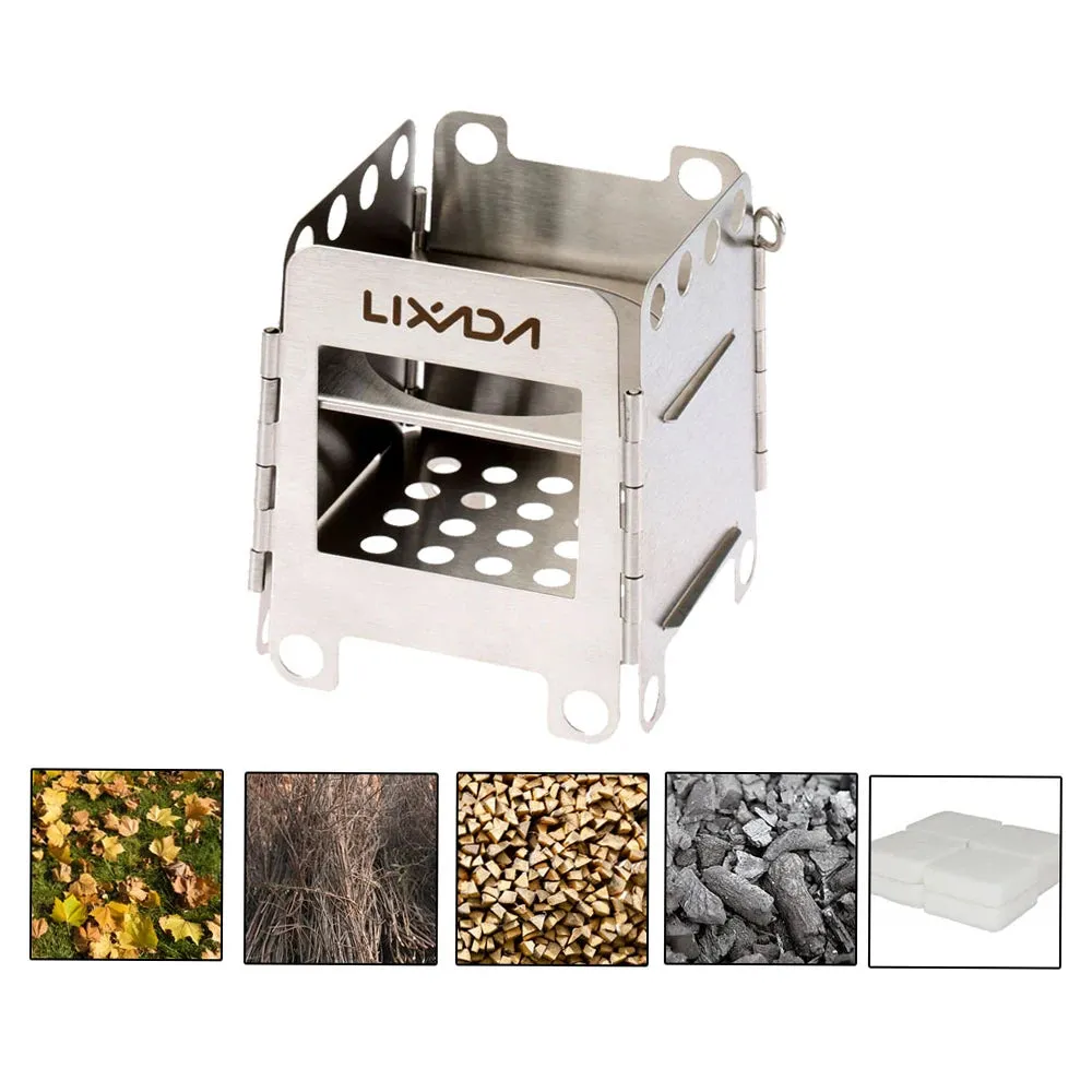 Lightweight Folding Titanium Wood Burning Stove for Camping and Backpacking