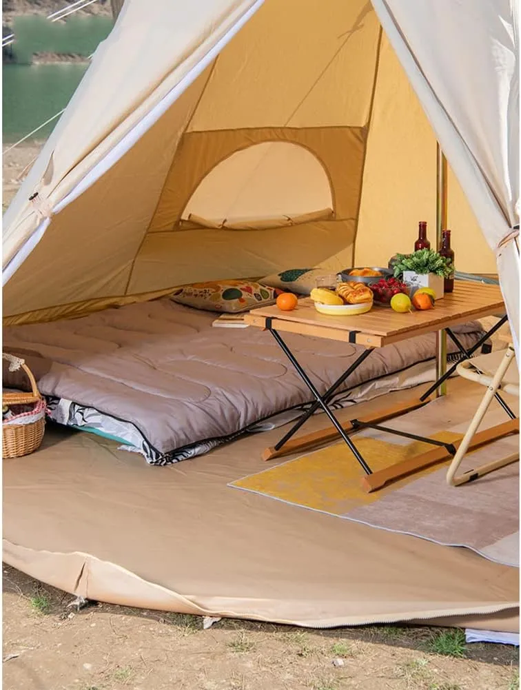 Lightweight Teepee Camping Tent Pyramid Tent for Mountaineering Hiking Camping 5-8 Person Family Camping Teepee Tent (Cotton Cloth 5X5X3.7M) (Oxford Cloth 5X5X3.7M)