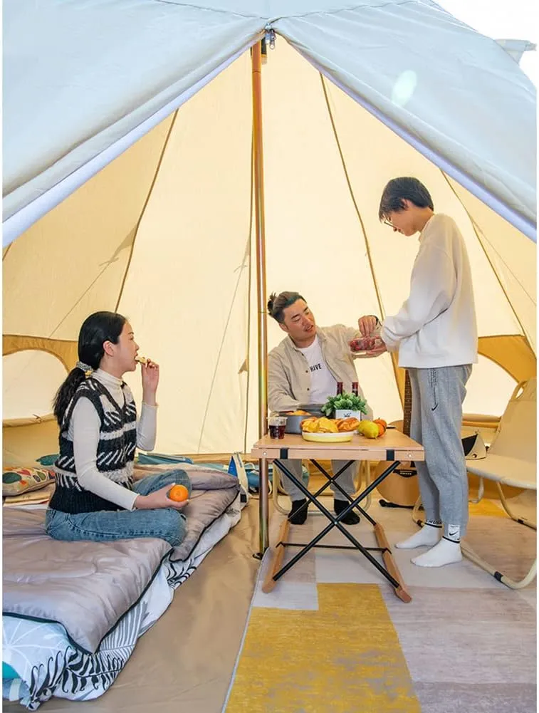 Lightweight Teepee Camping Tent Pyramid Tent for Mountaineering Hiking Camping 5-8 Person Family Camping Teepee Tent (Cotton Cloth 5X5X3.7M) (Oxford Cloth 5X5X3.7M)