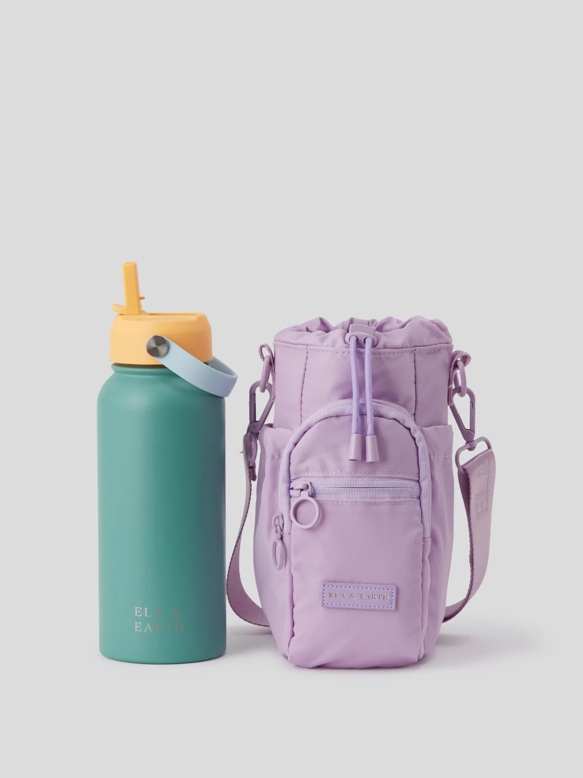 Lilac - Water Bottle Bag & 1 Litre Water Bottle Set