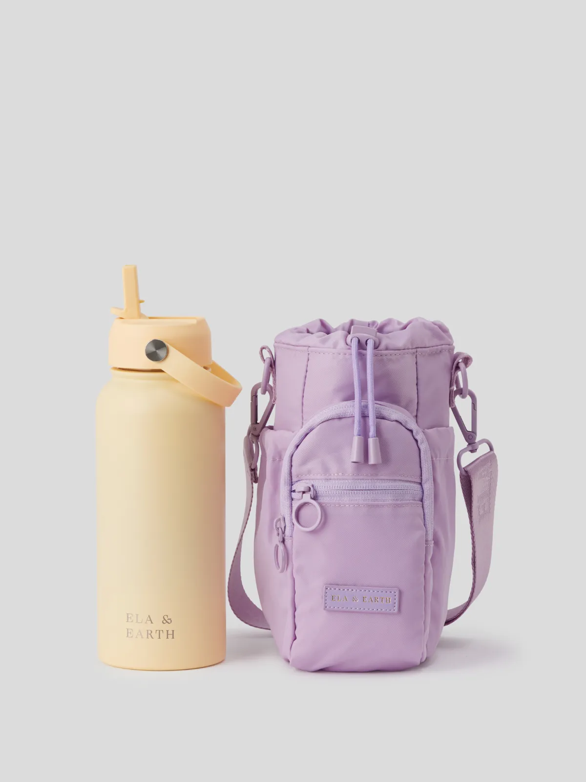 Lilac - Water Bottle Bag & 1 Litre Water Bottle Set