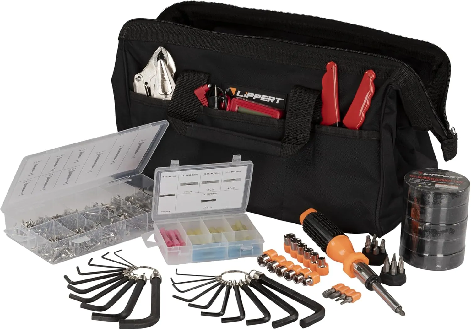 Lippert Boat Tool Kit, 435 Piece Tool Set for Boat Repairs, Included Carrying Case, 15 Different Items, Comprehensive Marine Maintenance Bundle - 2023035865