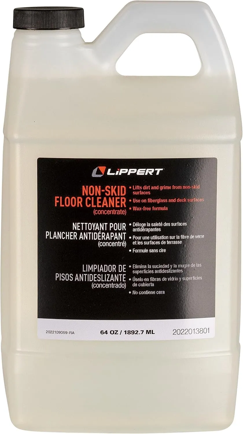 Lippert Non-Skid Floor Cleaner for Non-Skid Boat Interior, 64 oz., Wax-Free Formula, Removes Dirt, Use on Fiberglass Deck Surfaces, American Made – 2022013801