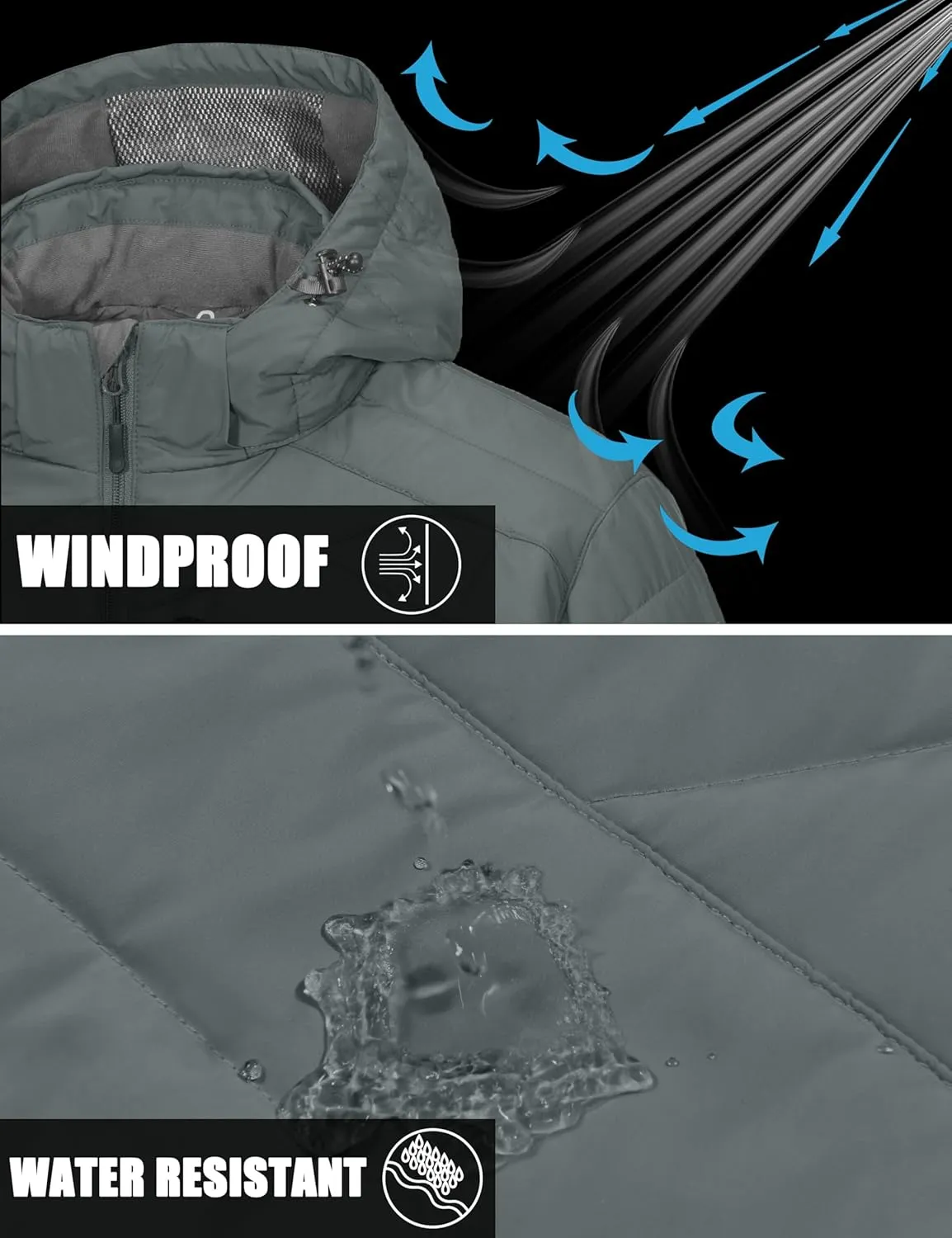 Little Donkey Andy Men's Warm Ski Jacket Water Resistant Insulated Snowboarding Jacket Windproof Winter Snow Coat