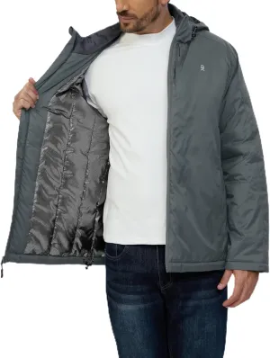 Little Donkey Andy Men's Winter Heat Reflective Jackets Water-Resistant Detachable hooded Insulated Thermal Ski Snow Coat