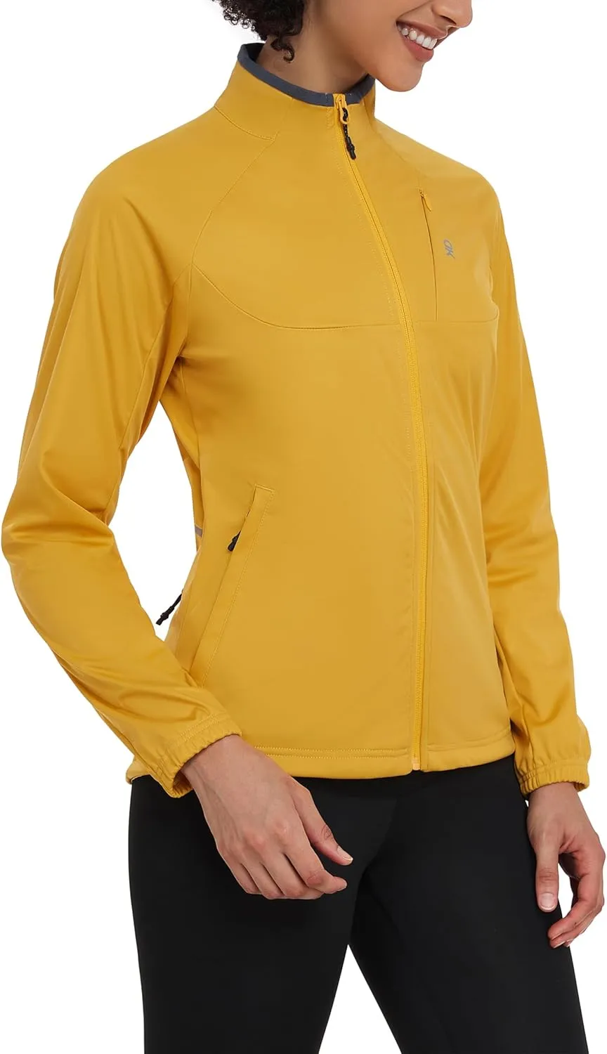 Little Donkey Andy Women’s Lightweight Softshell Jacket for Running Cycling, Water Repellent Windbreaker with Zipper Pockets