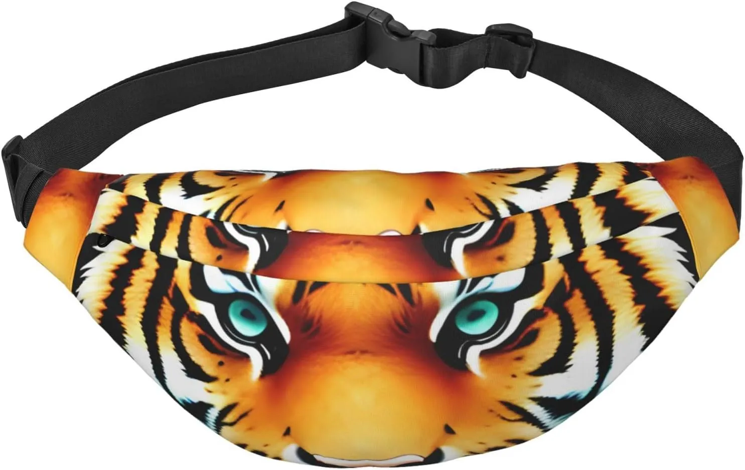 Little Fat Tiger Head Men'S And Women'S Waist Pack, Crossbody Bag With Adjustable Belt For Running, Traveling, Sports, Hiking