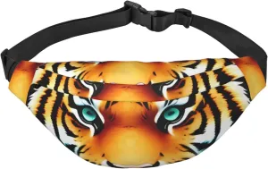 Little Fat Tiger Head Men'S And Women'S Waist Pack, Crossbody Bag With Adjustable Belt For Running, Traveling, Sports, Hiking