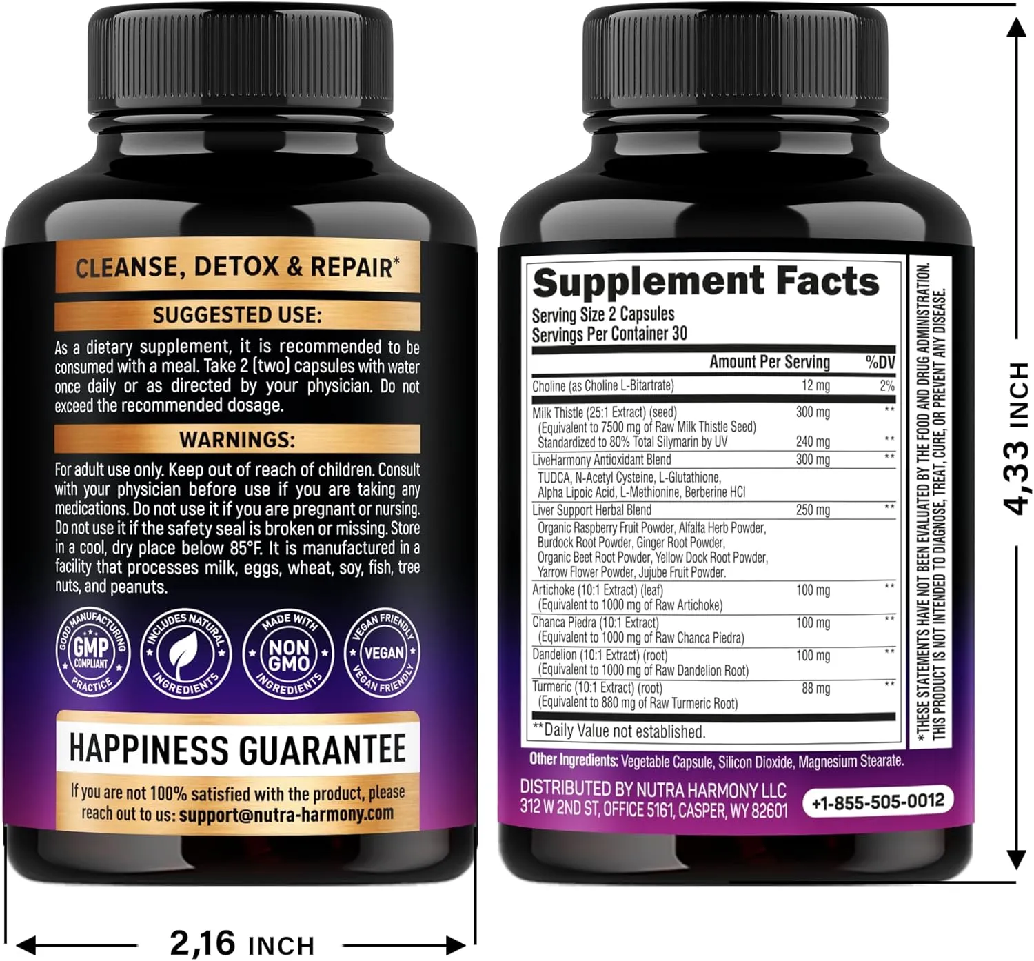 Liver Cleanse Detox & Repair - Milk Thistle | Dandelion | Artichoke | TUDCA | Glutathione & NAC - Effective Liver Health Supplement | 80% Silymarin - Laboratory Tested, Vegan - Made in USA 60 Capsules