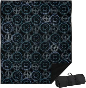 LOGOVISION JQ Licensing - JL-JP Picnic Outdoor Blanket, 50"x60" Compass Pattern 2, Foldable Blanket for Picnic, Beach, Camping, Park, Tailgate