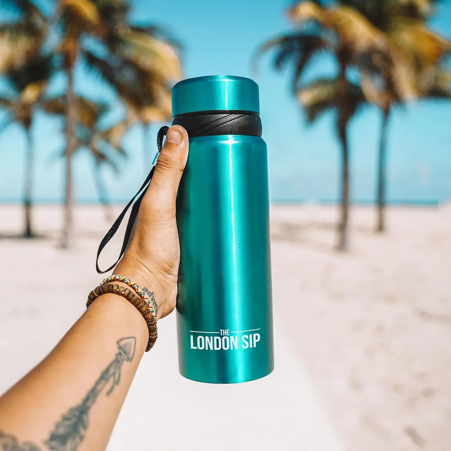 London Sip 25 oz Multi-Purpose Tea Infuser Mug – Fruit Infuser Water Bottle for Hot and Cold – Double Wall Stainless Steel Insulated, Celestial Blue