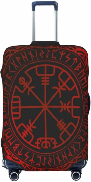 Luggage Cover For Travel Vikings Magical Norse Runes Compass–dustproof Ideal For Travel 20-28 Inch.