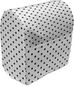 Lunarable Polka Dot Stand Mixer Cover, Classic Composition of Black Droplets Traditional Ornate Polka Dots Pattern, Kitchen Appliance Organizer Bag Cover with a Pocket, 6-8 Quarts, Black and White