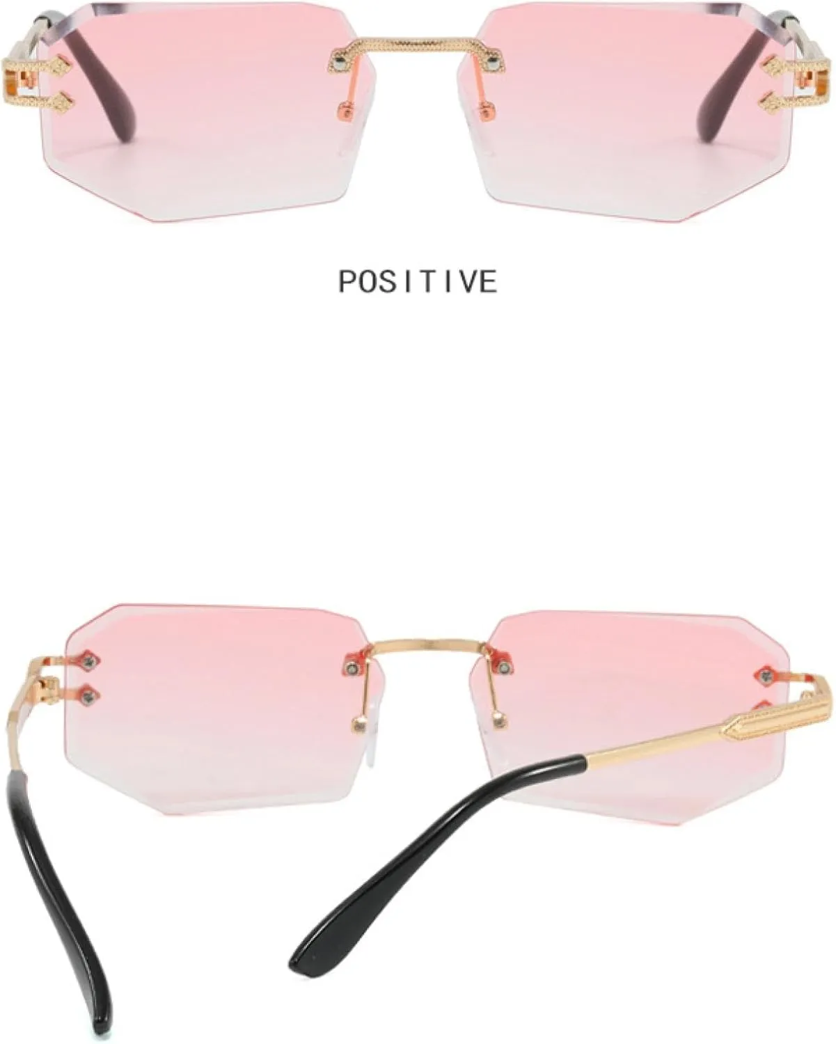 Luxury Oversize Metal Rimless Women's Sunglasses for Traveling and Driving Popular Shades