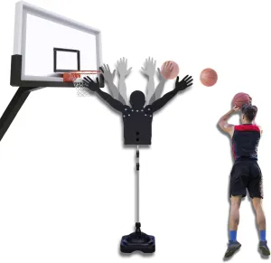 Lvrunben Basketball Dummy Defender Trainer, Height Adjustable Practice Defensive Mannequin for Dribbling Shooting Passing, Portable Practice Defender with Basketball Reaction Sticks to Dribble