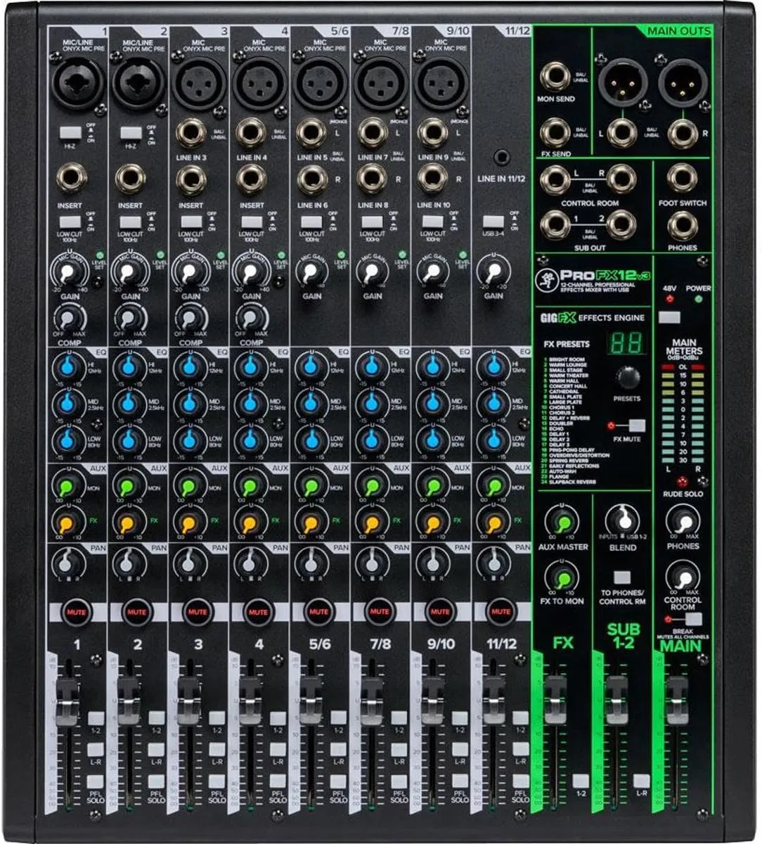 Mackie ProFX12v3 12-channel Mixer with USB and Effects