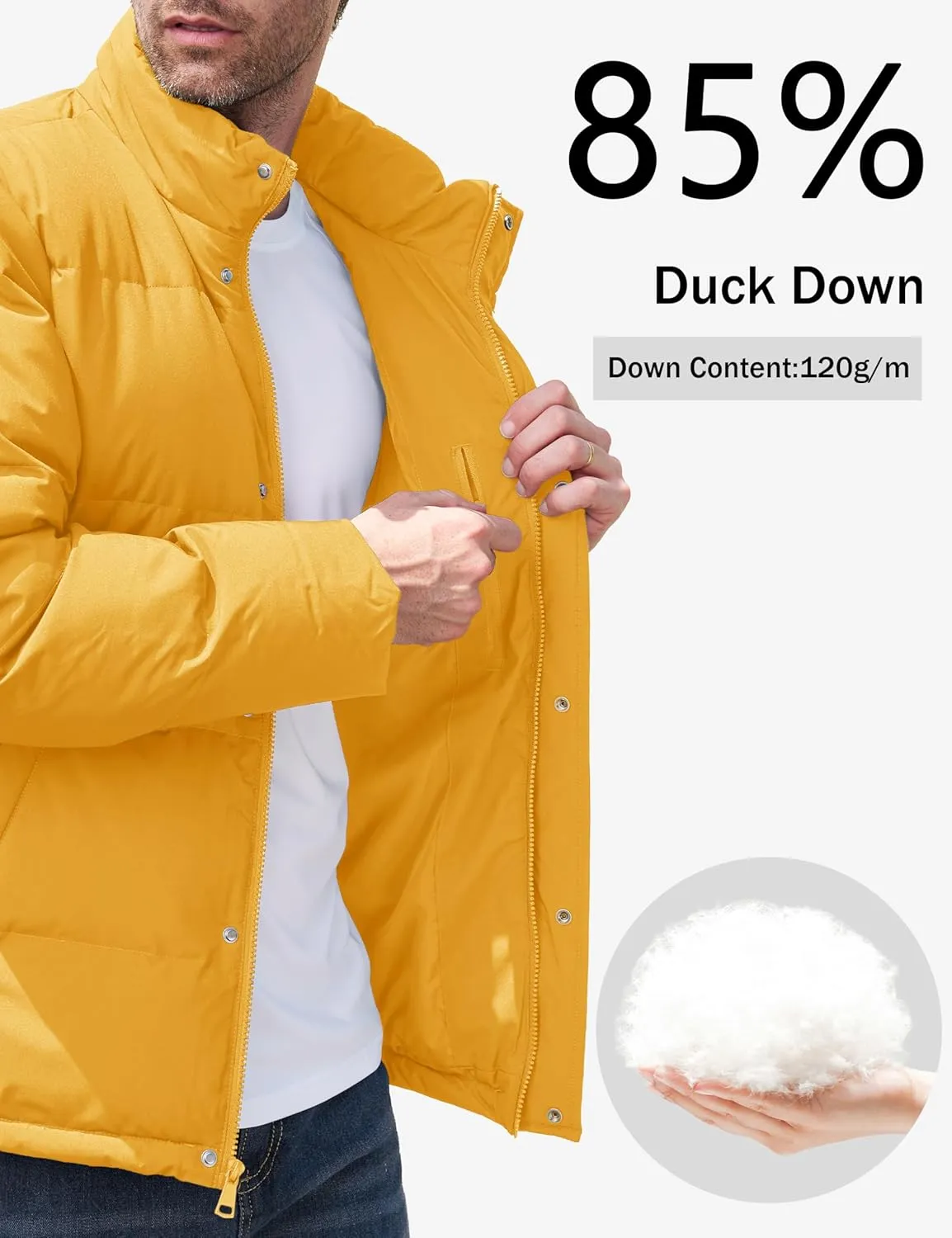 MAGCOMSEN Men's Down Jacket Warm Puffer Jacket Winter Coats Water Resistant Windproof Insulated Jacket