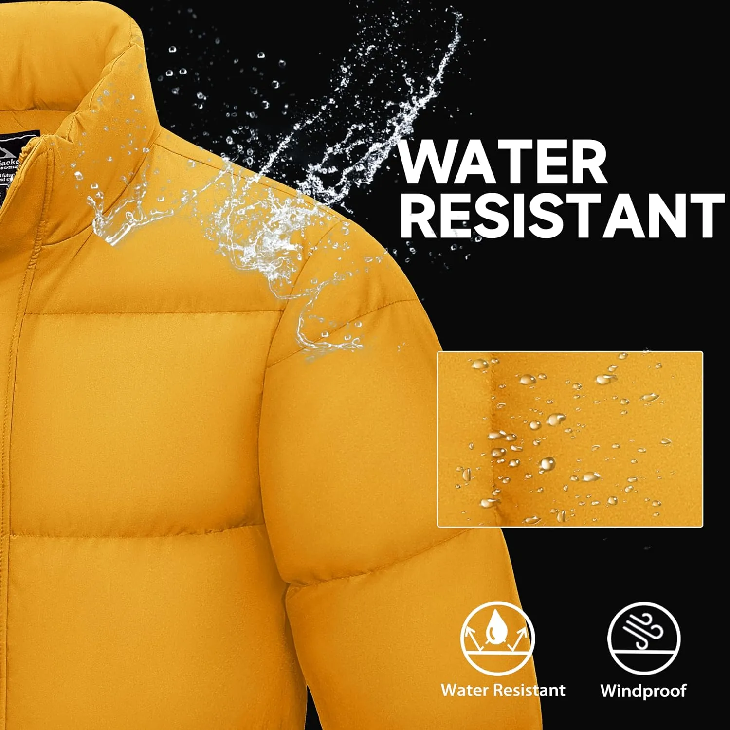 MAGCOMSEN Men's Down Jacket Warm Puffer Jacket Winter Coats Water Resistant Windproof Insulated Jacket