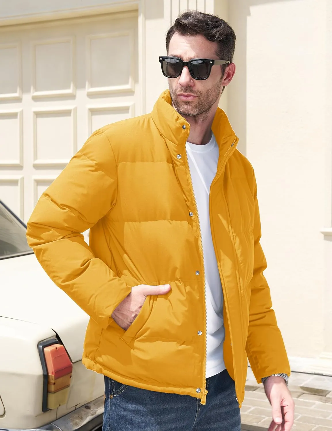 MAGCOMSEN Men's Down Jacket Warm Puffer Jacket Winter Coats Water Resistant Windproof Insulated Jacket