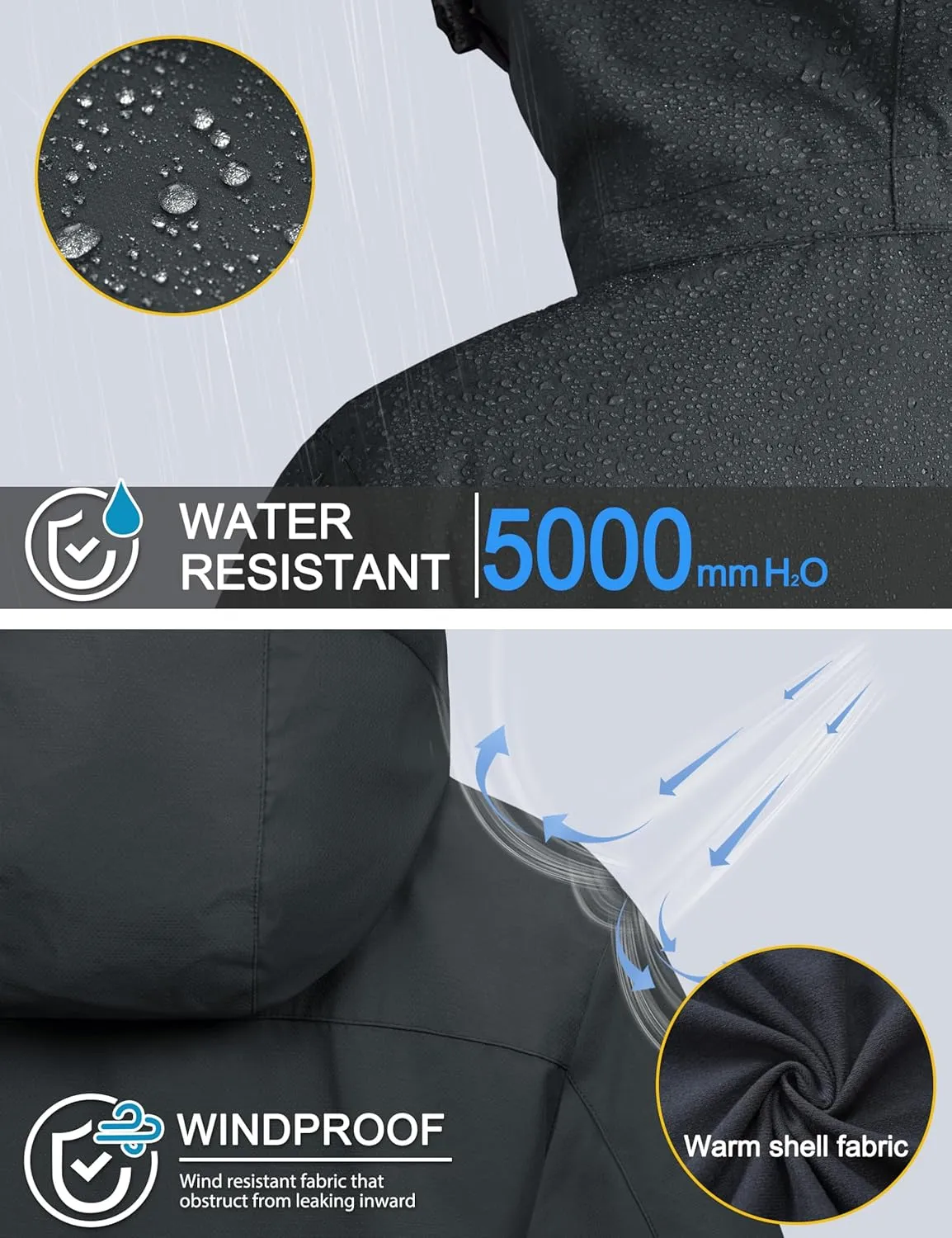 MAGCOMSEN Women's 3 in 1 Ski Jacket Water Resistant Winter Snow Coat Warm Fleece Lined Windproof Hiking Rain Outwear