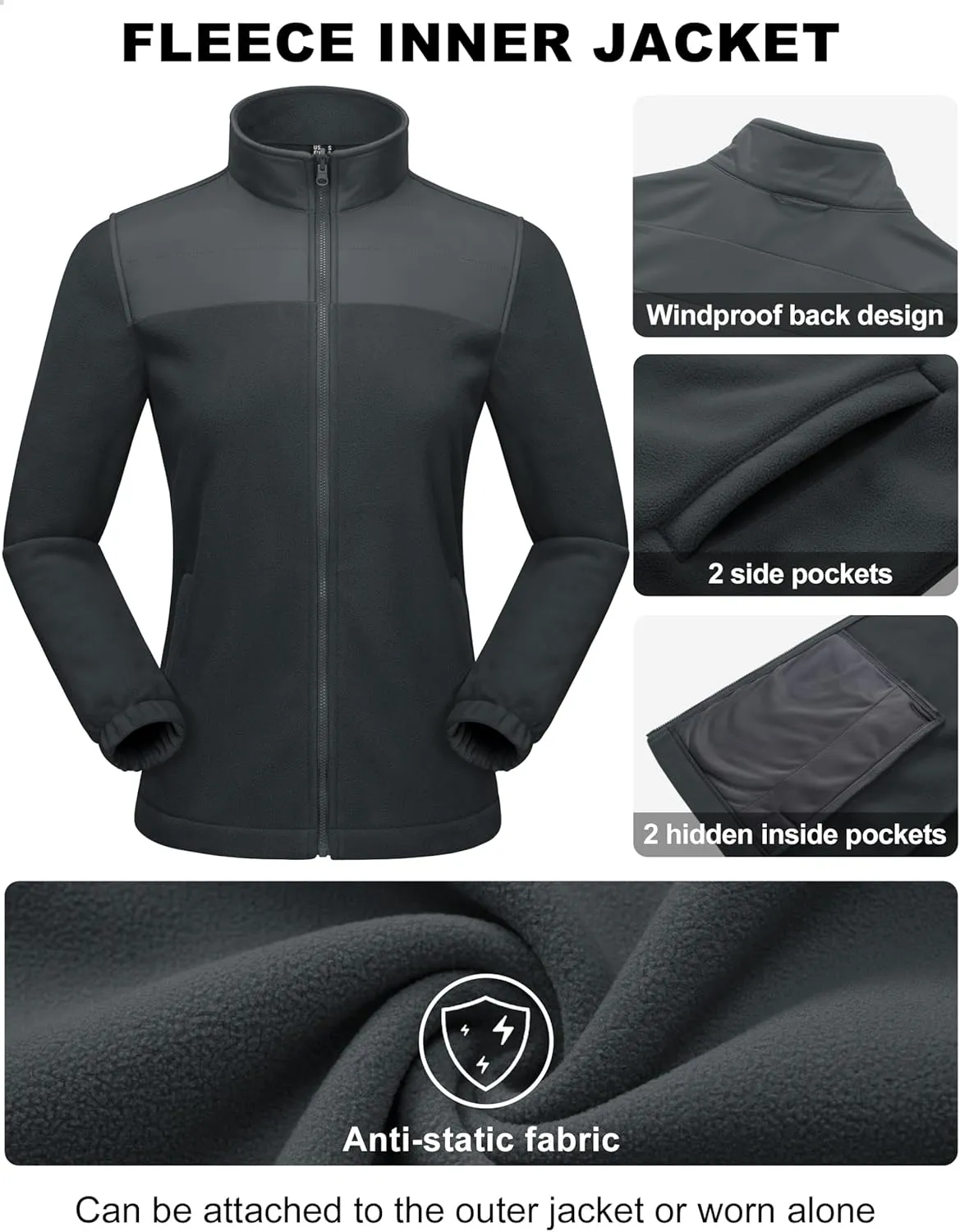 MAGCOMSEN Women's 3 in 1 Ski Jacket Water Resistant Winter Snow Coat Warm Fleece Lined Windproof Hiking Rain Outwear