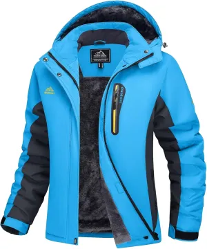 MAGCOMSEN Women's Ski Jackets Water Resistant Insulated Snow Jcakets Windproof Fleece Lined Winter Coats with Hood