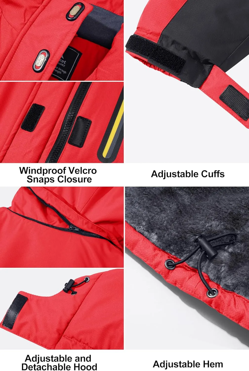 MAGCOMSEN Women's Ski Jackets Water Resistant Insulated Snow Jcakets Windproof Fleece Lined Winter Coats with Hood