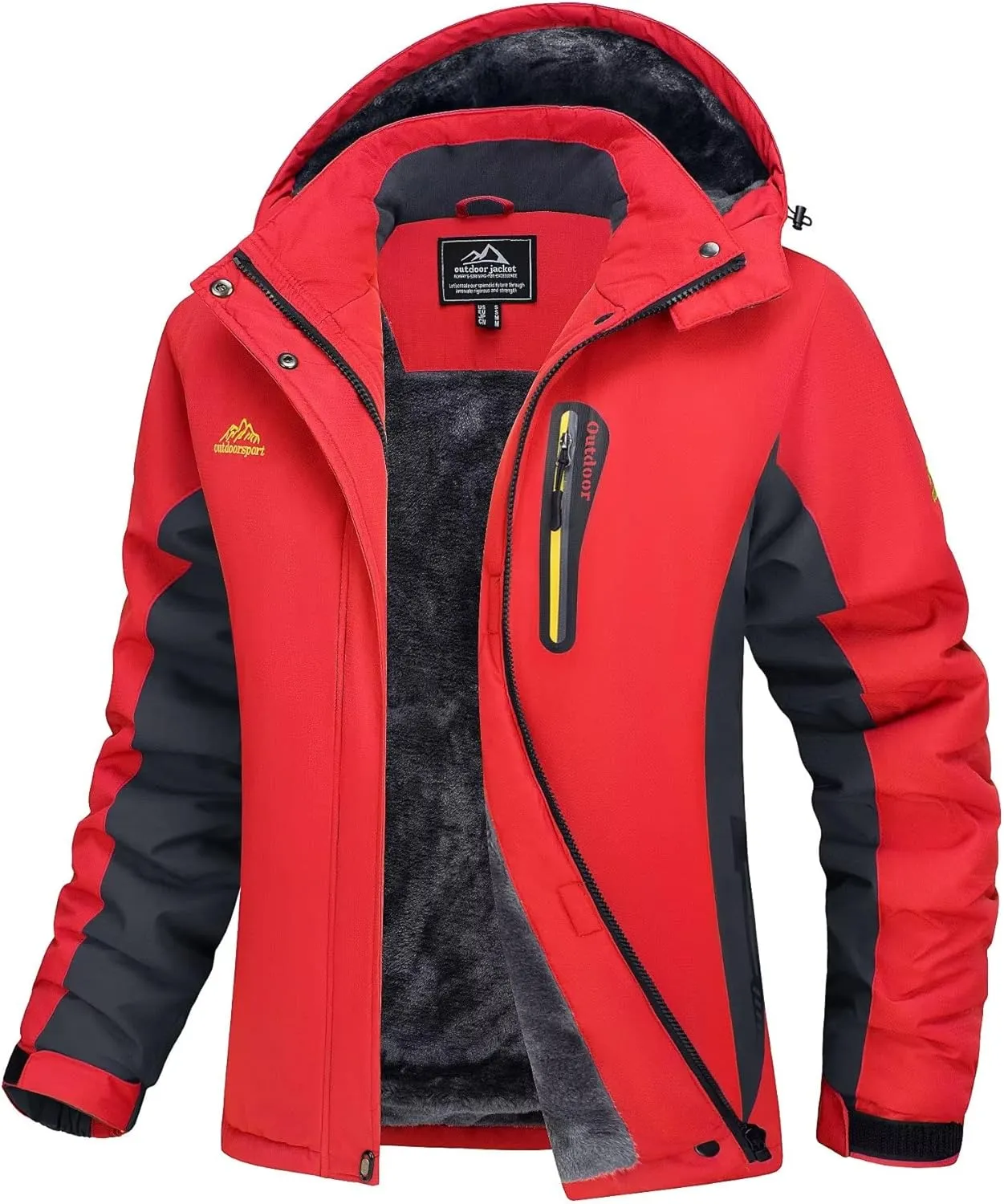 MAGCOMSEN Women's Ski Jackets Water Resistant Insulated Snow Jcakets Windproof Fleece Lined Winter Coats with Hood