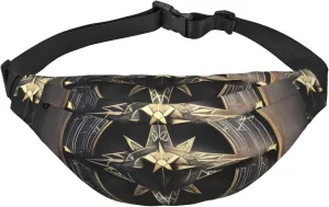 Magical Design Norse Runes Compass Men'S And Women'S Waist Pack, Crossbody Bag With Adjustable Belt For Running, Traveling, Sports, Hiking