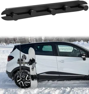 Magnetic Snowboard Rack for Car – Ski bindings; Storage Racks for Snowboards – Holder to Prevent Ski and Snowboard from Tipping Over – Protects Vehicle from Scratches (Integrated Adjustable Rack)