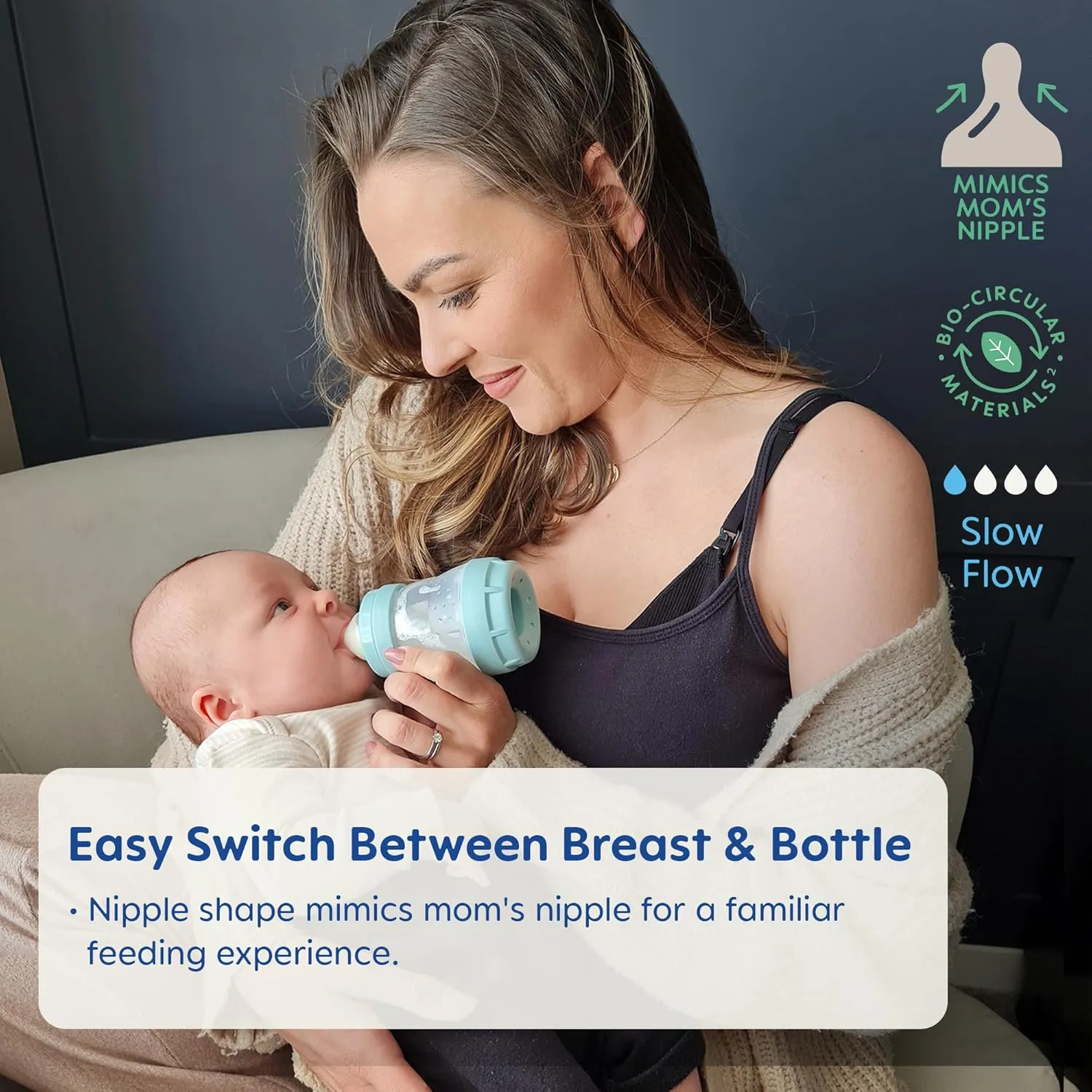 MAM 5oz Easy Start Anti-Colic Baby Bottles, Slow Flow with Bonus Medium Flow Nipple, Reduces Colic, Gas, & Reflux, Easy-to-Clean, BPA-Free, Baby Bottles for Newborns, 0-3 Months